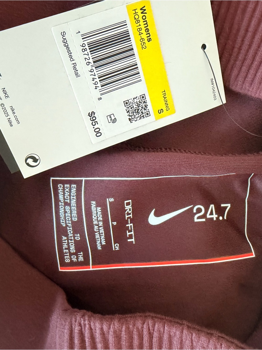 Nike Women’s Dri-FIT 24.7 Maroon Training Joggers